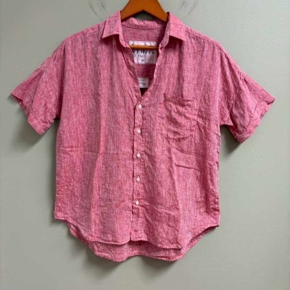 Frank & Eileen Rose Shirt Size XS Linen Quiet Luxury Coastal Minimalist‎ Boxy